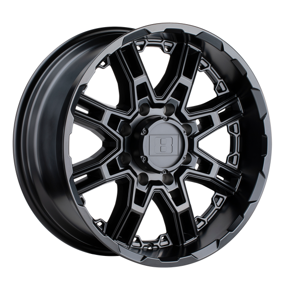 22X11.5 Level 8 Slingshot Matte Black 8X180 Et-44 Wheel/Rim