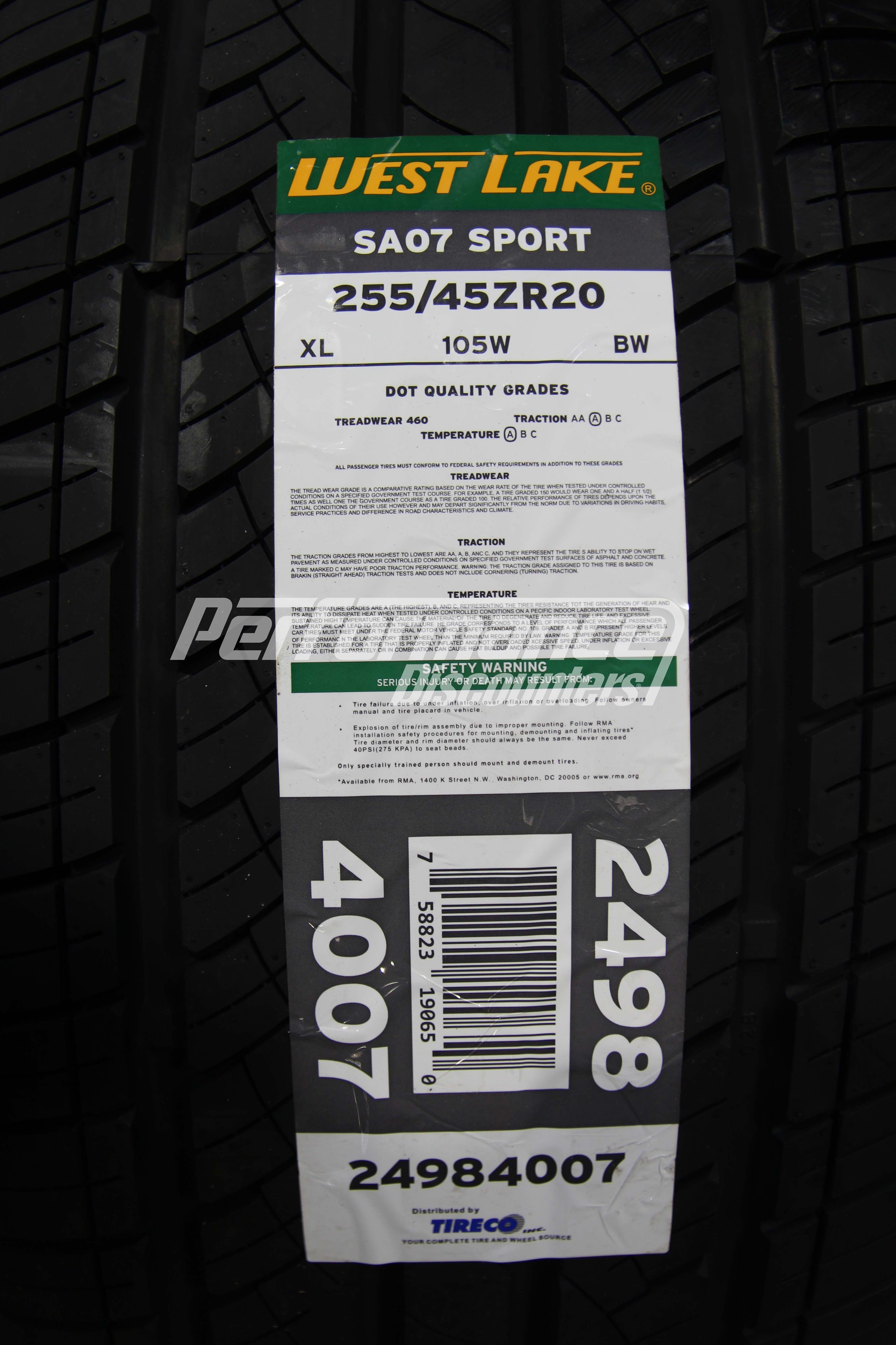 Westlake SA07 Tire(s) 255/45R20 105W XL BSW 255/45-20 2554520