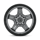 17X9 Fuel D698 KICKER Matte Gun Metal Black Bead Ring 5X127 ET-12 wheel/rim