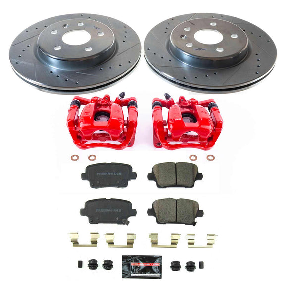 PowerStop Z23 Daily Driver Carbon-Fiber Ceramic Pads Drilled & Slotted Rotor & C