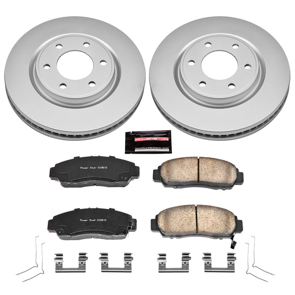 PowerStop Genuine Geomet Coated Rotor and Low-Dust Ceramic Brake Pad Kit