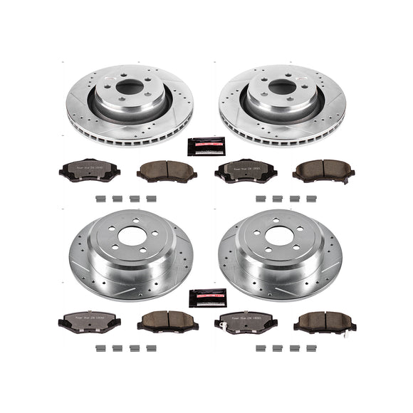 PowerStop Z36 Carbon-Fiber Ceramic Brake Pad with Drilled and Slotted Rotor Kit