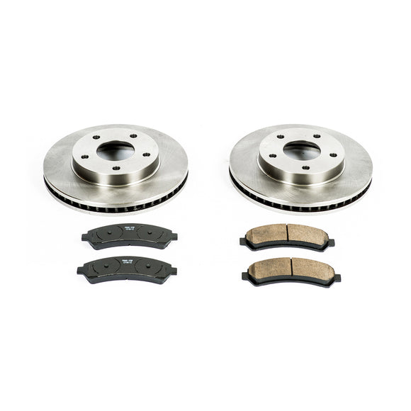 PowerStop OE Stock Replacement Low-Dust Ceramic Brake Pad and Rotor Kit