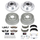 PowerStop Z36 Ceramic Brake Pads with Drilled Slotted Rotors and Drum Shoe Kit