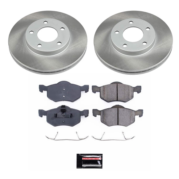 PowerStop Semi-Coated Rotor and Low-Dust Ceramic Brake Pad Kit