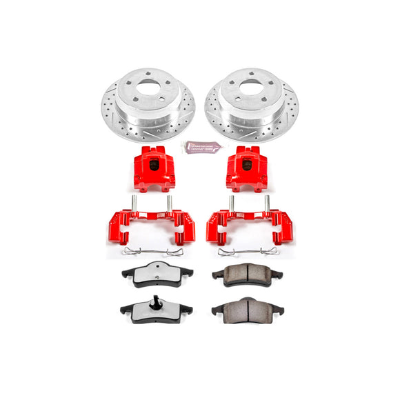 PowerStop Z36 Truck and SUV Ceramic Brake Pad, Drilled & Slotted Rotor, and Cali