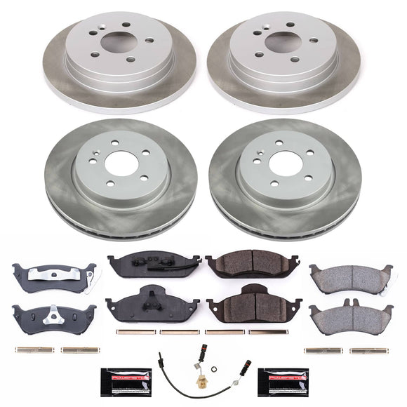 PowerStop Semi-Coated Rotor and Low-Dust Ceramic Brake Pad Kit