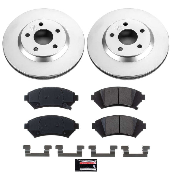 PowerStop Genuine Geomet Coated Rotor and Low-Dust Ceramic Brake Pad Kit