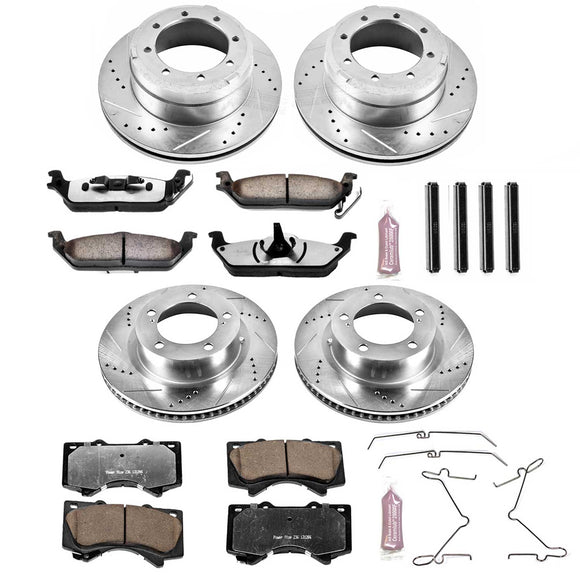 PowerStop Z36 Carbon-Fiber Ceramic Brake Pad with Drilled and Slotted Rotor Kit