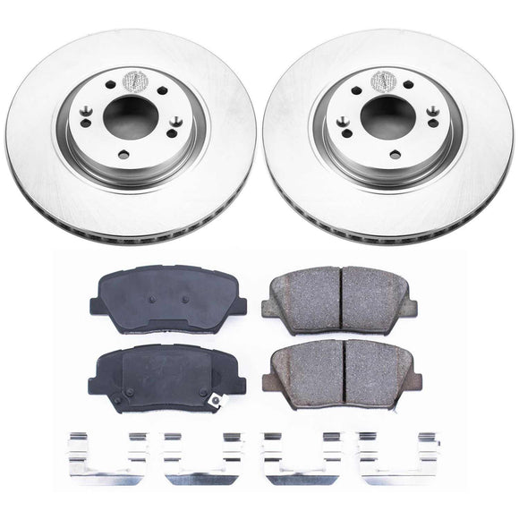 PowerStop Genuine Geomet Coated Rotor and Low-Dust Ceramic Brake Pad Kit