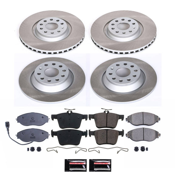 PowerStop Semi-Coated Rotor and Low-Dust Ceramic Brake Pad Kit