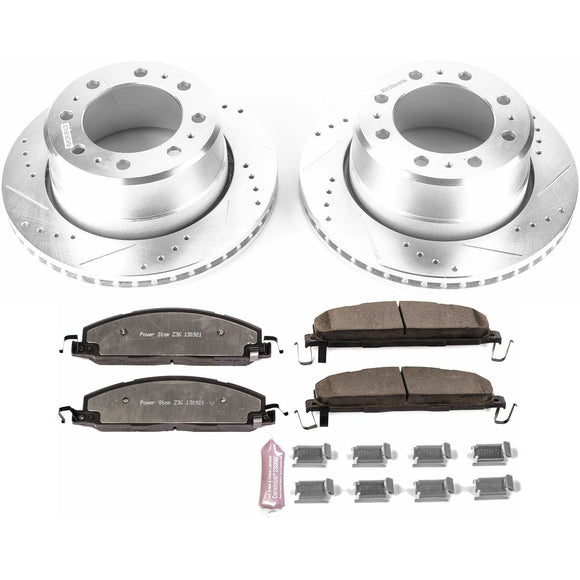 PowerStop Z36 Carbon-Fiber Ceramic Brake Pad with Drilled and Slotted Rotor Kit