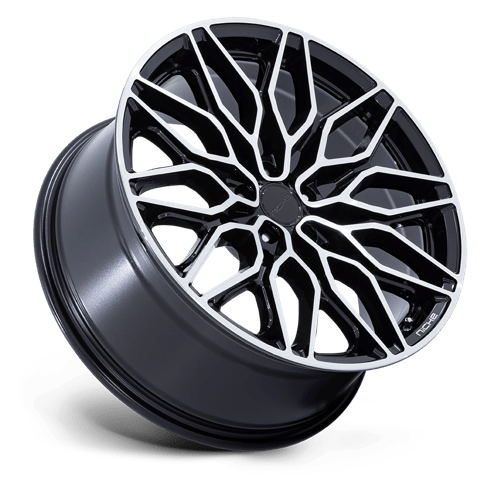 22X9 Niche NC277 Calabria 5 Gloss Black Machined 5x112 ET20 Wheel Rim