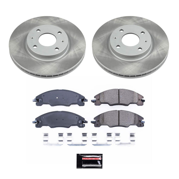 PowerStop Semi-Coated Rotor and Low-Dust Ceramic Brake Pad Kit