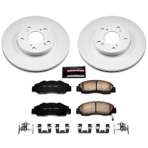 PowerStop Genuine Geomet Coated Rotor and Low-Dust Ceramic Brake Pad Kit