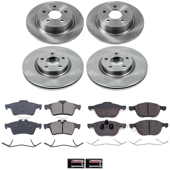 PowerStop OE Stock Replacement Low-Dust Ceramic Brake Pad and Rotor Kit