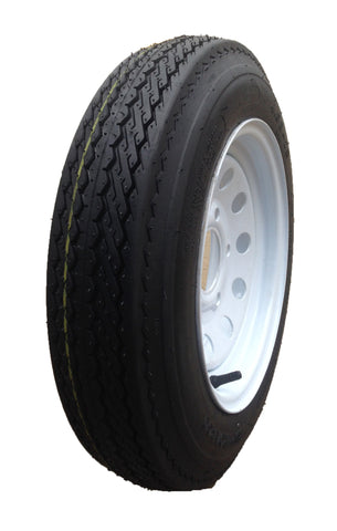 5.70-8 4 Ply SU02 Tire Mounted on 8x3.75 5-4.5 White Wheel