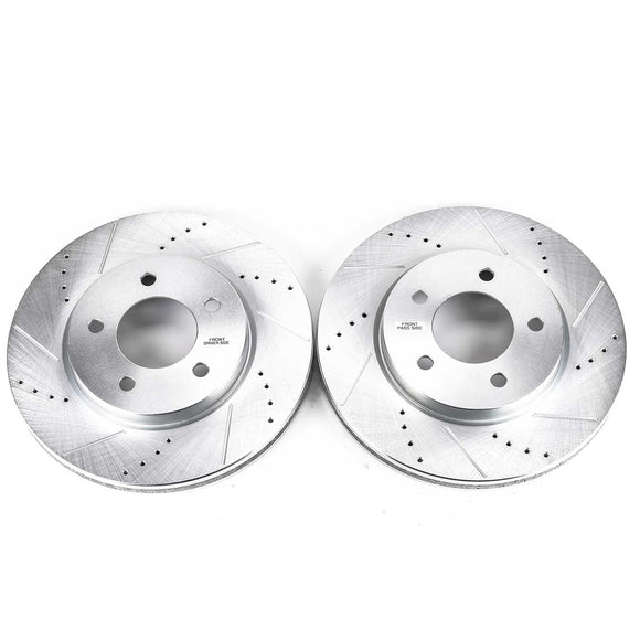PowerStop Evolution Drilled Slotted Rotors Pair Front For Chrysler Pacifica