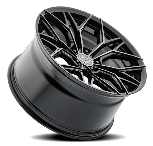 20x9 Select Precision Alloys SYNDICATE Glossy Black Machined DDT Face And Lip 5x