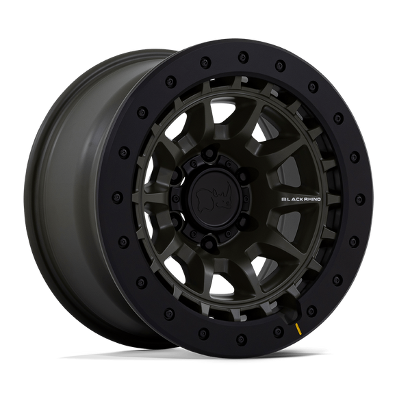 17x8.5 Black Rhino BR016 Tusk Matte Gold W/ Machined Ring 6x139.7 ET-10 Wheel