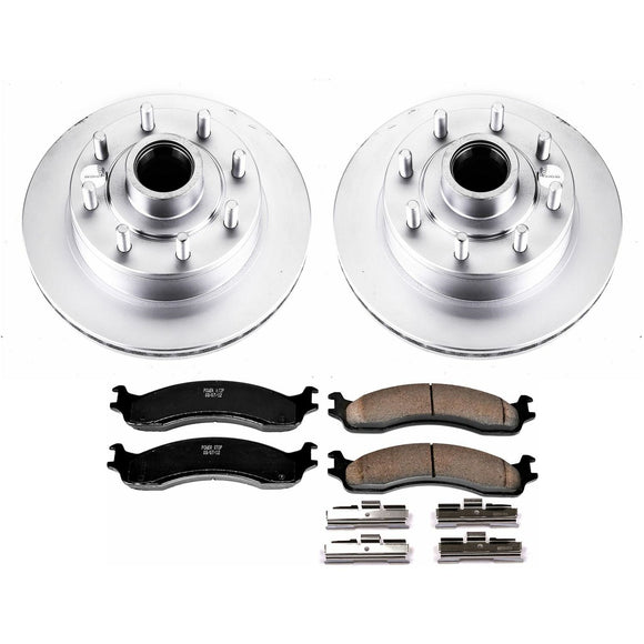 PowerStop Genuine Geomet Coated Rotor and Low-Dust Ceramic Brake Pad Kit