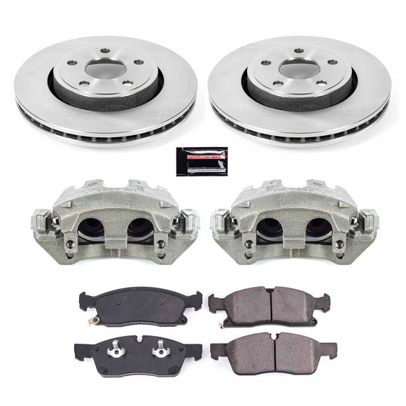 PowerStop OE Stock Replacement Low-Dust Ceramic Brake Pad, Rotor and Caliper Kit