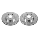 PowerStop Evolution Drilled Slotted Rotors Pair Front For Toyota Prius