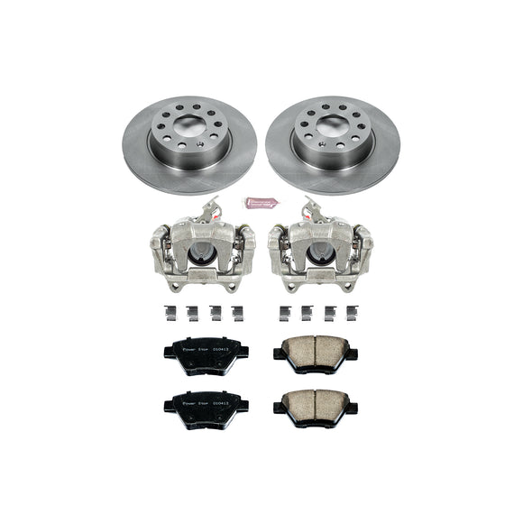 PowerStop OE Stock Replacement Low-Dust Ceramic Brake Pad, Rotor and Caliper Kit