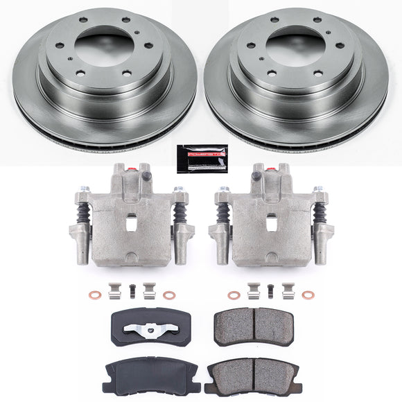 PowerStop OE Stock Replacement Low-Dust Ceramic Brake Pad, Rotor and Caliper Kit