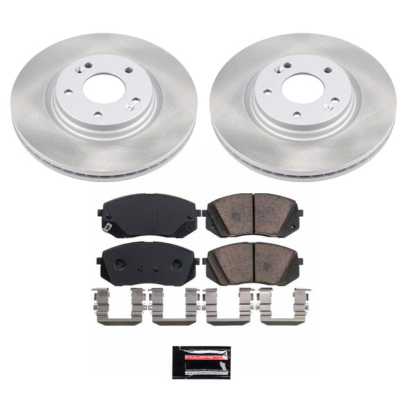 PowerStop Semi-Coated Rotor and Low-Dust Ceramic Brake Pad Kit