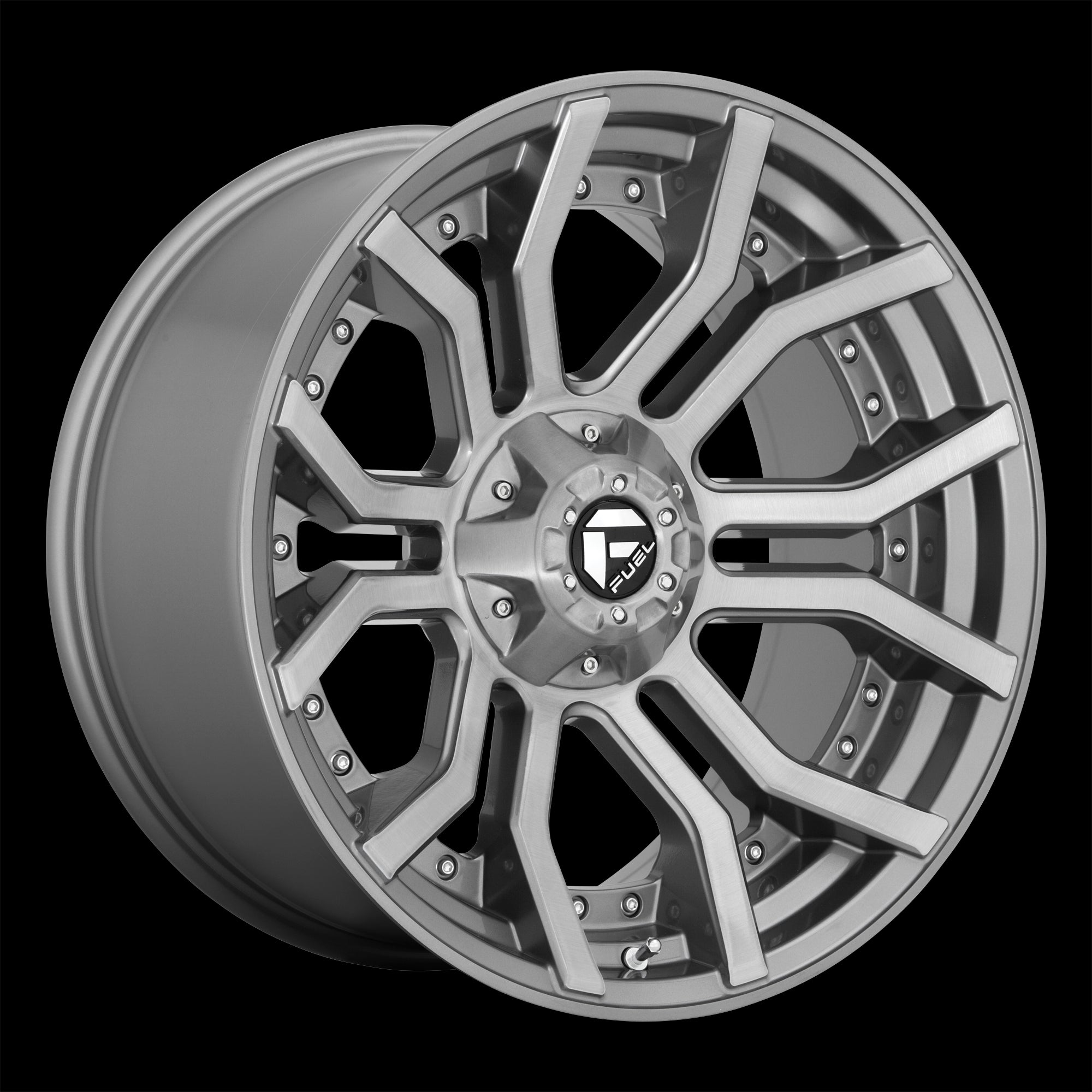 22X10 Fuel D713 RAGE PLATINUM BRSH-GNMTL-TTC 6X135/6X139.7 ET-18 wheel/rim