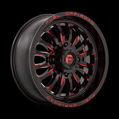 18X7 Fuel UTV D822 ARC UTV Gloss Black Milled Red 4X137 ET13 Wheel Rim - 0