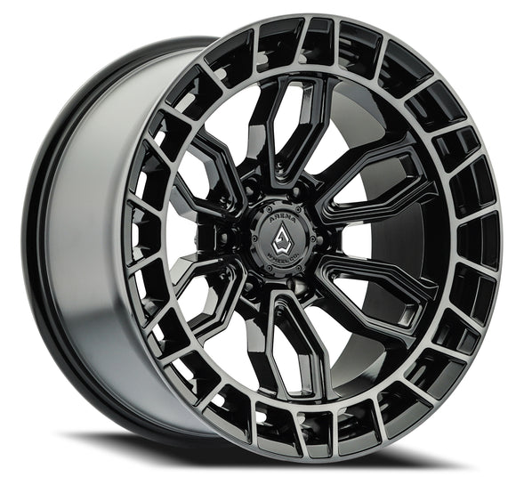 20x9 Arena Wheel Recon Glossy Black Center Machined Ddt Lip 6x135 ET1 CB87.12