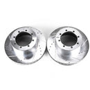 PowerStop Evolution Drilled Slotted Rotors Pair Rear For Ford E-450 Econoline SD