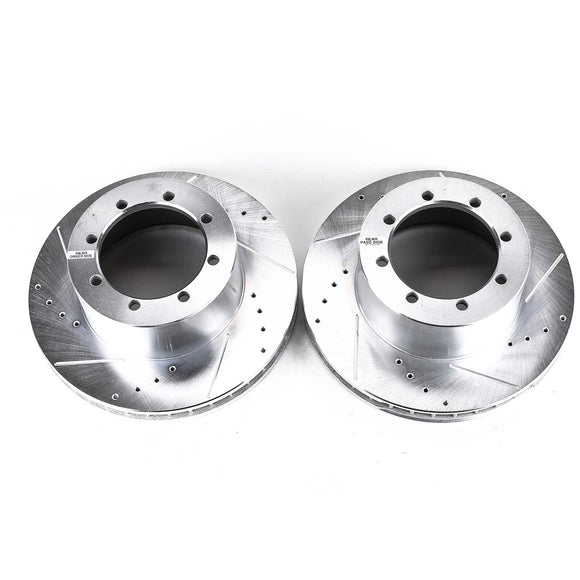 PowerStop Evolution Drilled Slotted Rotors Pair Rear For Ford E-450 Econoline SD
