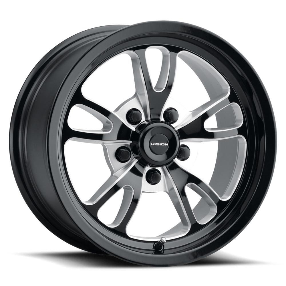 17x7 Vision 149 Patriot Black Milled Spoke 5x120.65 5x4.75 ET0 Wheel Rim