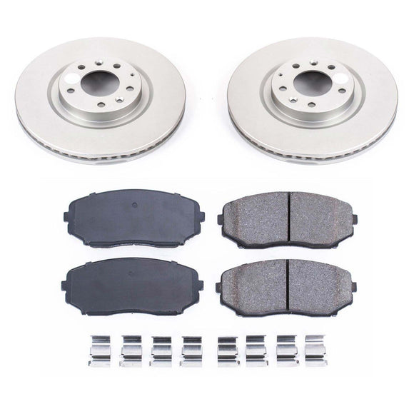 PowerStop Genuine Geomet Coated Rotor and Low-Dust Ceramic Brake Pad Kit