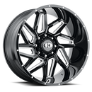 20x10 Vision 361 Spyder Gloss Black Milled Spoke 8x165.1 ET-25 CB125.2