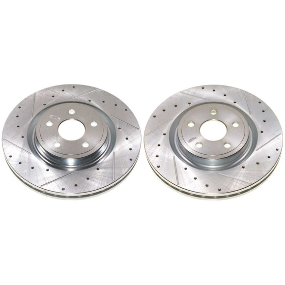 PowerStop Evolution Drilled Slotted Rotors Pair Front For Dodge Durango