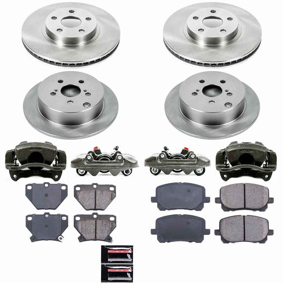 PowerStop OE Stock Replacement Low-Dust Ceramic Brake Pad, Rotor and Caliper Kit
