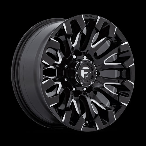 20X9 Fuel 1PC D828 Quake Gloss Black Milled 8X165.1 8X6.5 ET1 Wheel Rim - 0