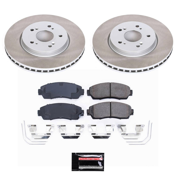 PowerStop Semi-Coated Rotor and Low-Dust Ceramic Brake Pad Kit