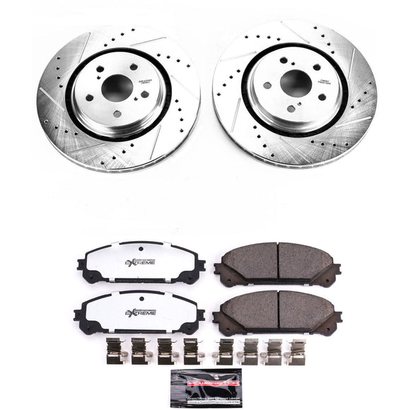 PowerStop Z36 Carbon-Fiber Ceramic Brake Pad with Drilled and Slotted Rotor Kit