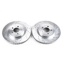 PowerStop Evolution Drilled Slotted Rotors Pair Front For Dodge Magnum