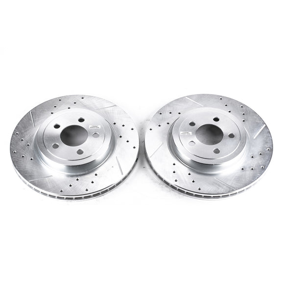 PowerStop Evolution Drilled Slotted Rotors Pair Front For Dodge Magnum