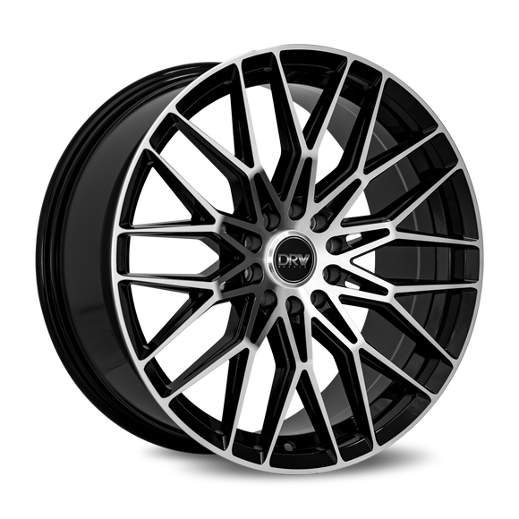 18x8 DRW Tuner D21 Gloss Black Machine Face 5x100/114.3 ET38 wheel/rim