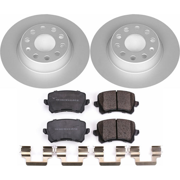 PowerStop Genuine Geomet Coated Rotor and Carbon-Fiber Ceramic Brake Pad Kit