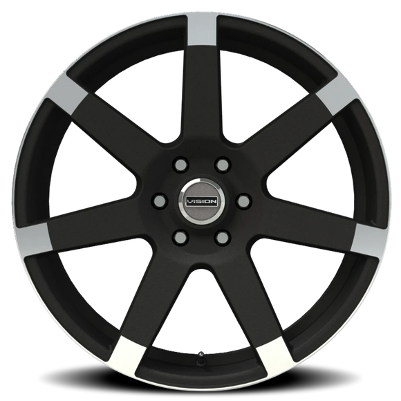 24x9.5 Vision 9042 Sultan Matte Black with Anthracite Spoke Ends 6x135 ET25 CB87