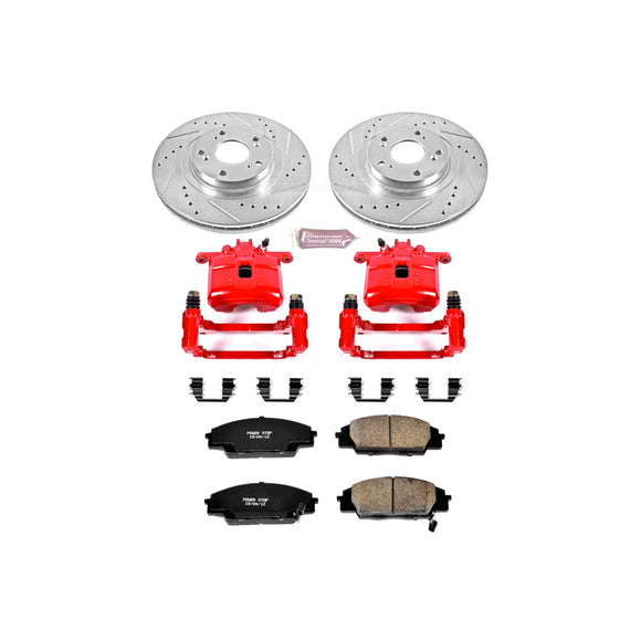 PowerStop Z23 Daily Driver Carbon-Fiber Ceramic Pads Drilled & Slotted Rotor & C