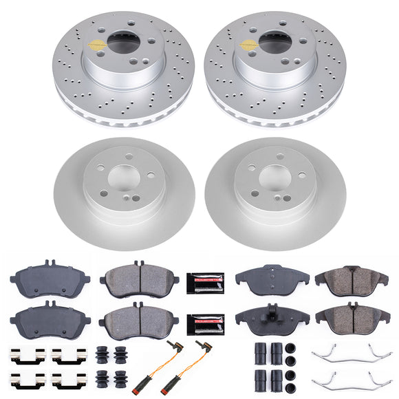 PowerStop Genuine Geomet Coated Rotor and Carbon-Fiber Ceramic Brake Pad Kit